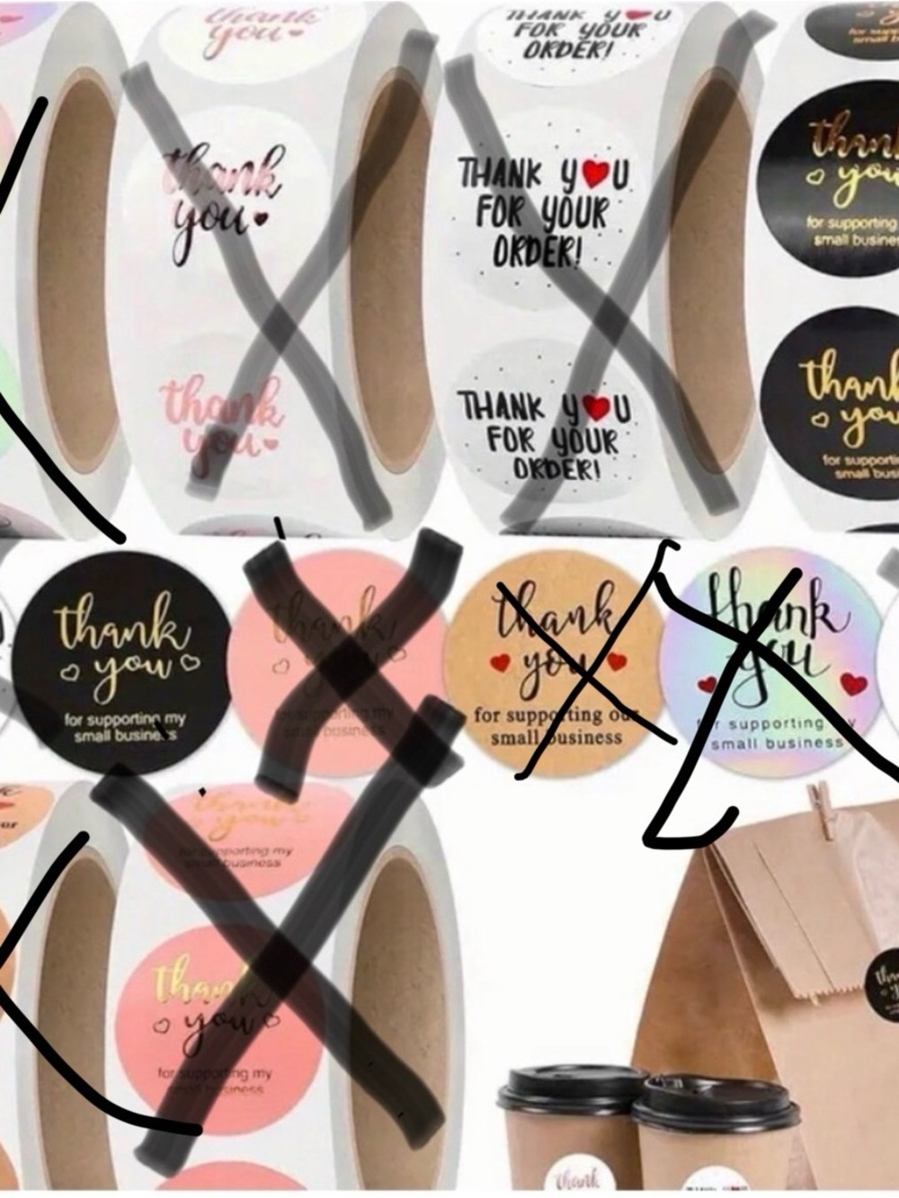 “Thank You for Supporting My Small Business” Stickers.  1 roll of 500 stickers.